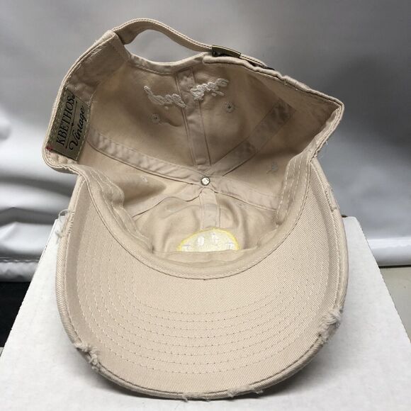 Distressed Smiley Face Dad Hat Tan Embroidered Baseball Cap Happy Face Kbethos - Picture 10 of 11